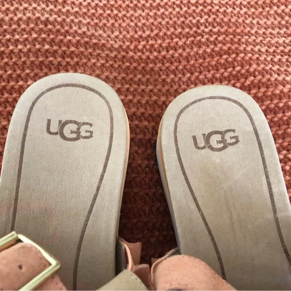 UGG Braelynn Leather Platform Sandals Size 7 - Picture 4 of 14